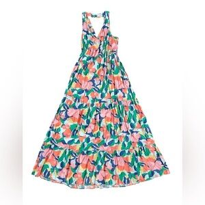 NWOT JESSICA SIMPSON Floral Halter Top Maxi Dress Orange Green Size Medium‎